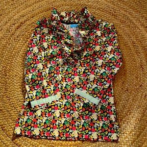 Devon Baer ruffle neck top xs